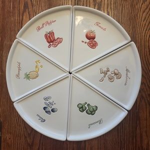 Pottery Barn Pizza Slice Plates (Set of 6)